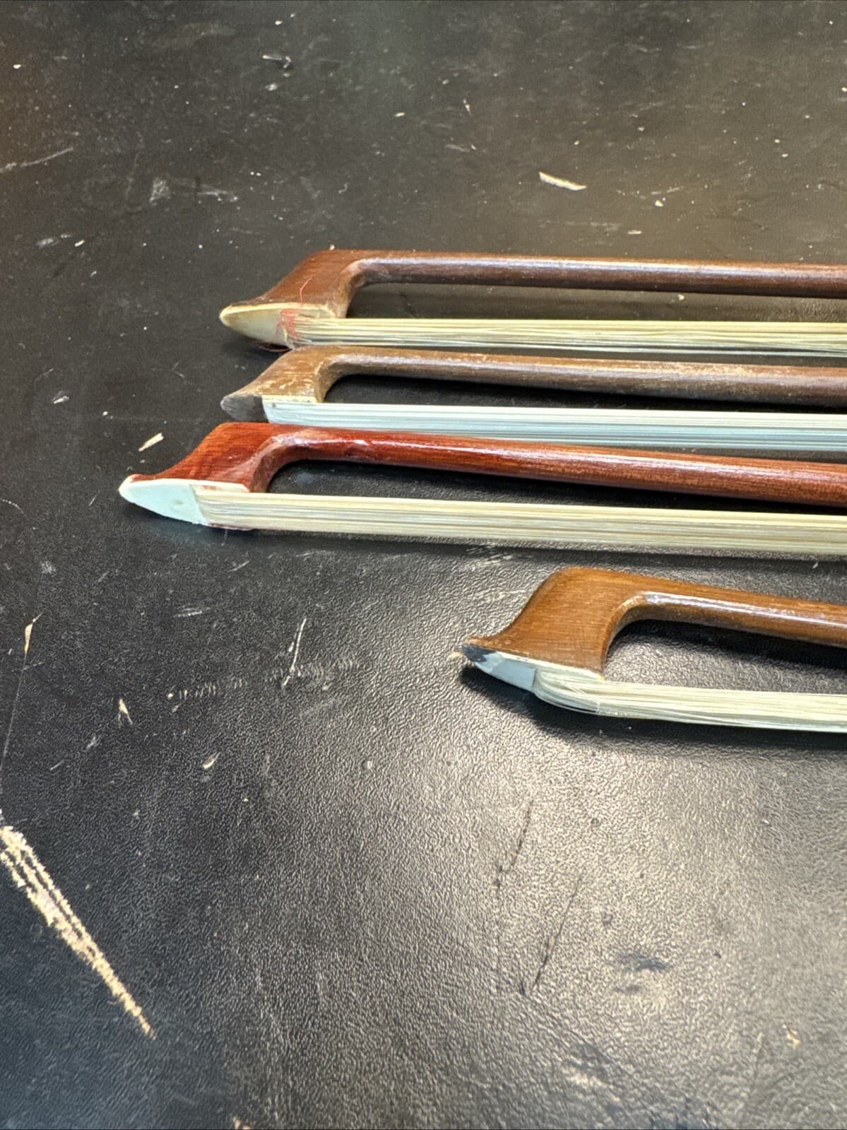 4 Old Violin Bows For Repair. 1-3/4 & 3-4/4 4