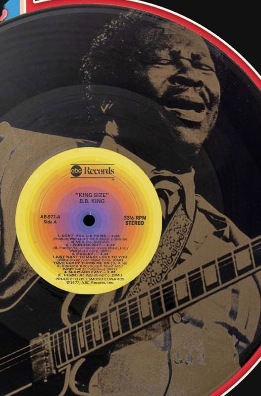 B.B. King Laser Etched Black Vinyl Record Reproduction Signed LP Display 3