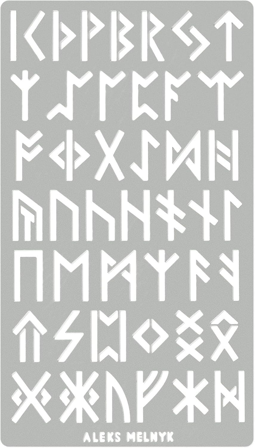 No.35 Metal Stencil, Elder Futhark Runes, Ancient Alphabet, Sigil Magic Alphabet