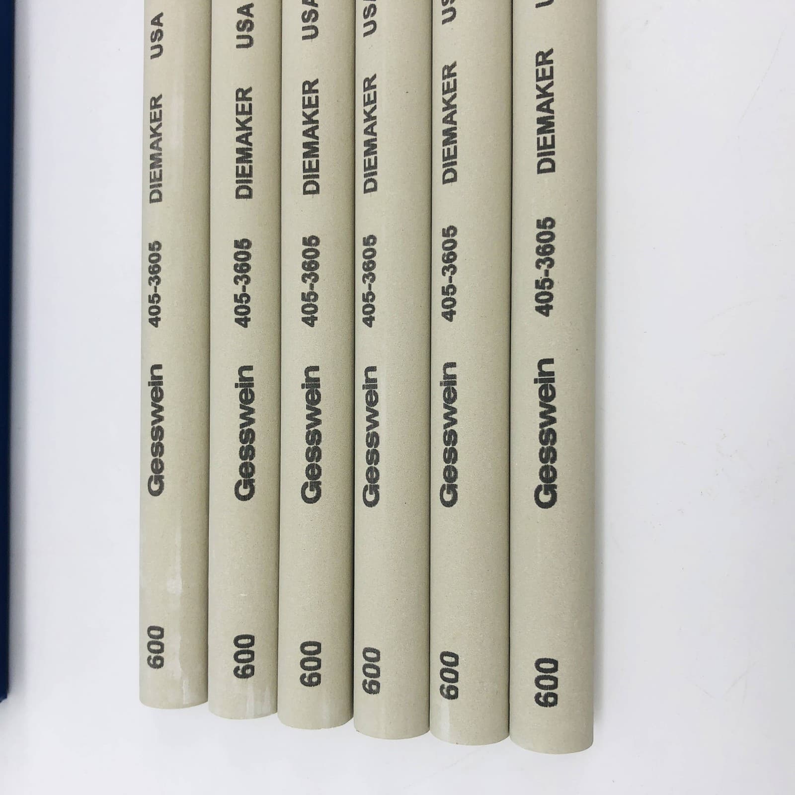 Gesswein Diemaker Stones 4053605 1/2" Round x 6" 600 Grit Aluminum Oxide Bro 6pk 4