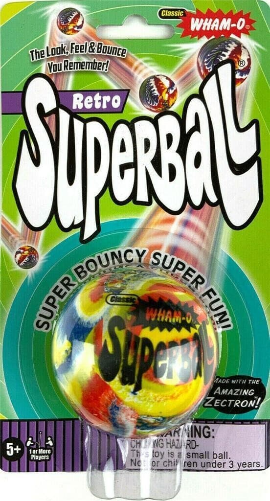 LARGE 2" Wham-O Color SWIRL Original SUPER BALL Whamo Zectron Rubber SuperBall