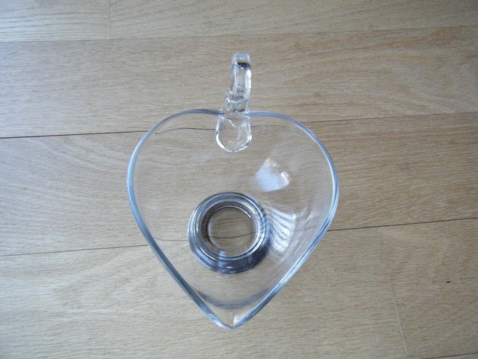 c.1940-50 Crystal Glass Creamer Gravy Boat Swan Handle & Sterling Base 3