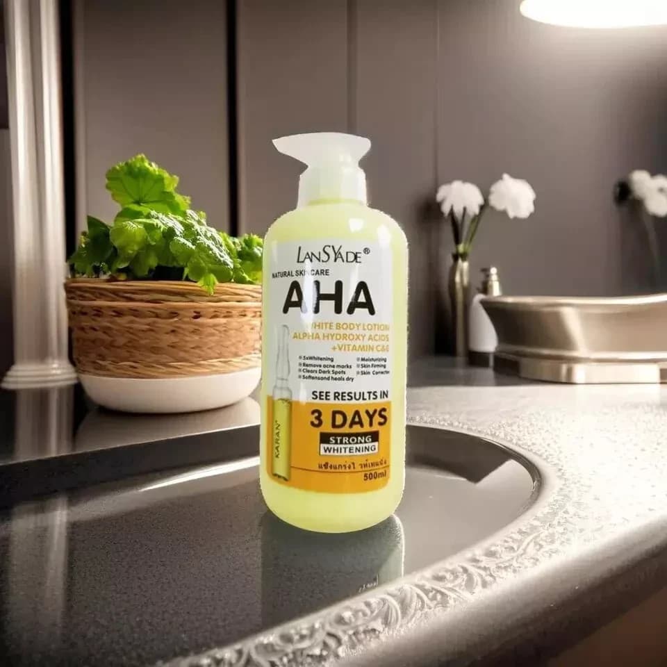AHA Strong Brightening Body Cream Hydroxy Acid Vitamin C Whitening 500ml  3 pack 4