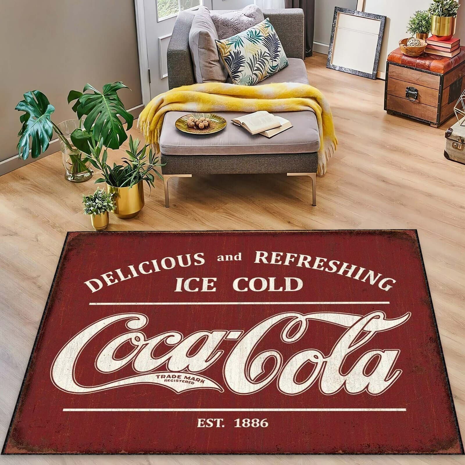 Coca Cola Rug,Abstract Rug, Coca Coca Retro, Custom Rug, Coca Coca Doormat, Home 3