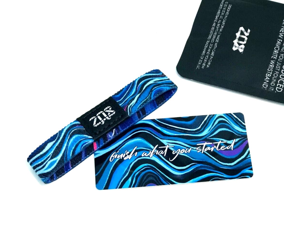 ZOX **FINISH WHAT YOU STARTED** Med Mystery Single New IN PKG Wristband w/Card 2