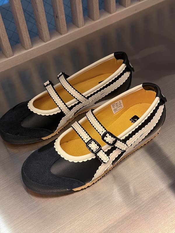 2025 Patou x Onitsuka Tiger Mexico 66 Mary Jane Shoes Black/White Ballet Flats 5