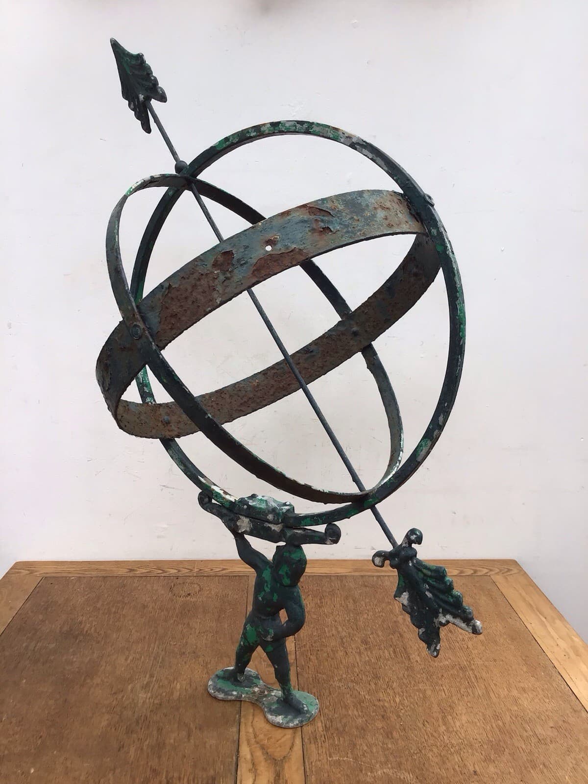 VINTAGE ARMILLARY SPHERE / ATLAS SUNDIAL BY SWEDISH SCULPTOR SUNE ROOTH