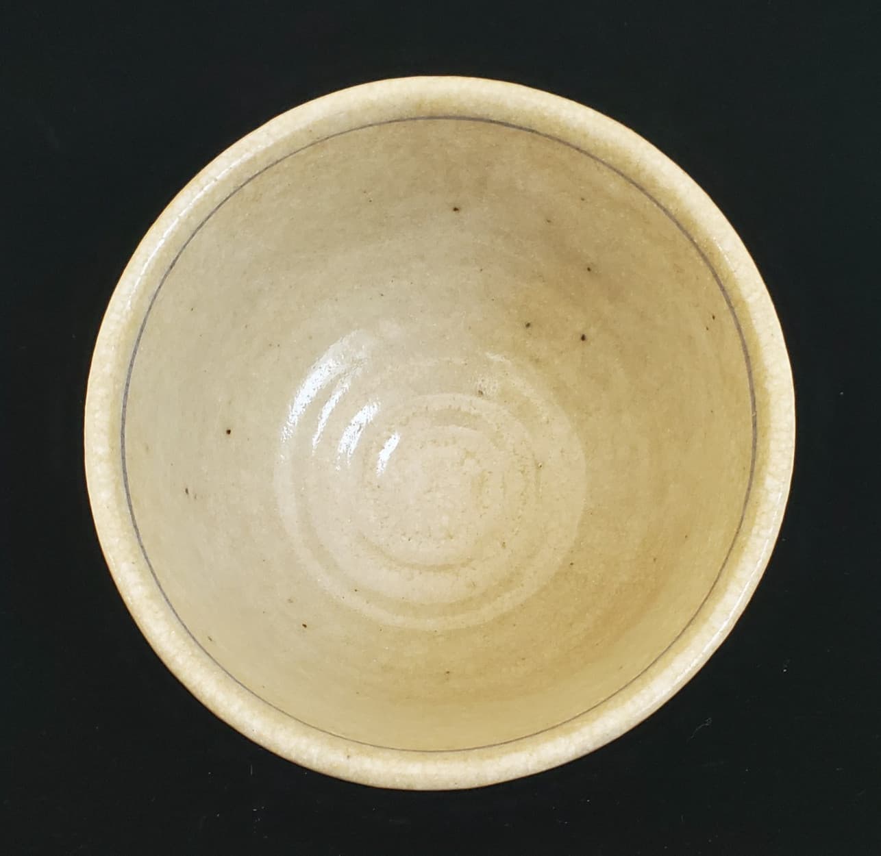 ANTIQUE JAPANESE GLAZED POTTERY FLORAL FISH OLD BOWL SIGNED 3