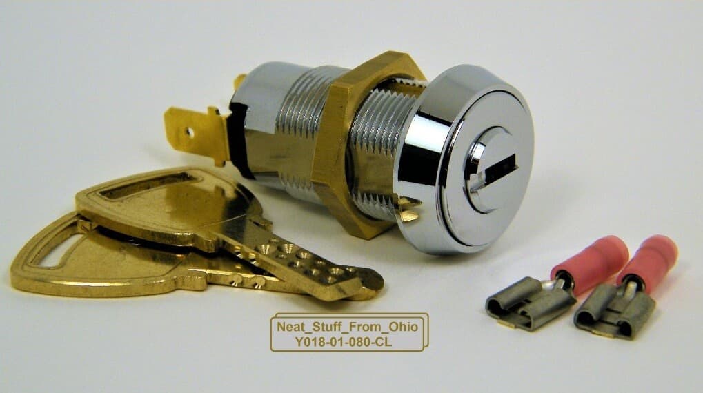 ALARM KEY SWITCH, HIGHER-SECURITY DIMPLE KEY SWITCH, MOMENTARY, SPST 4AMP@125 5