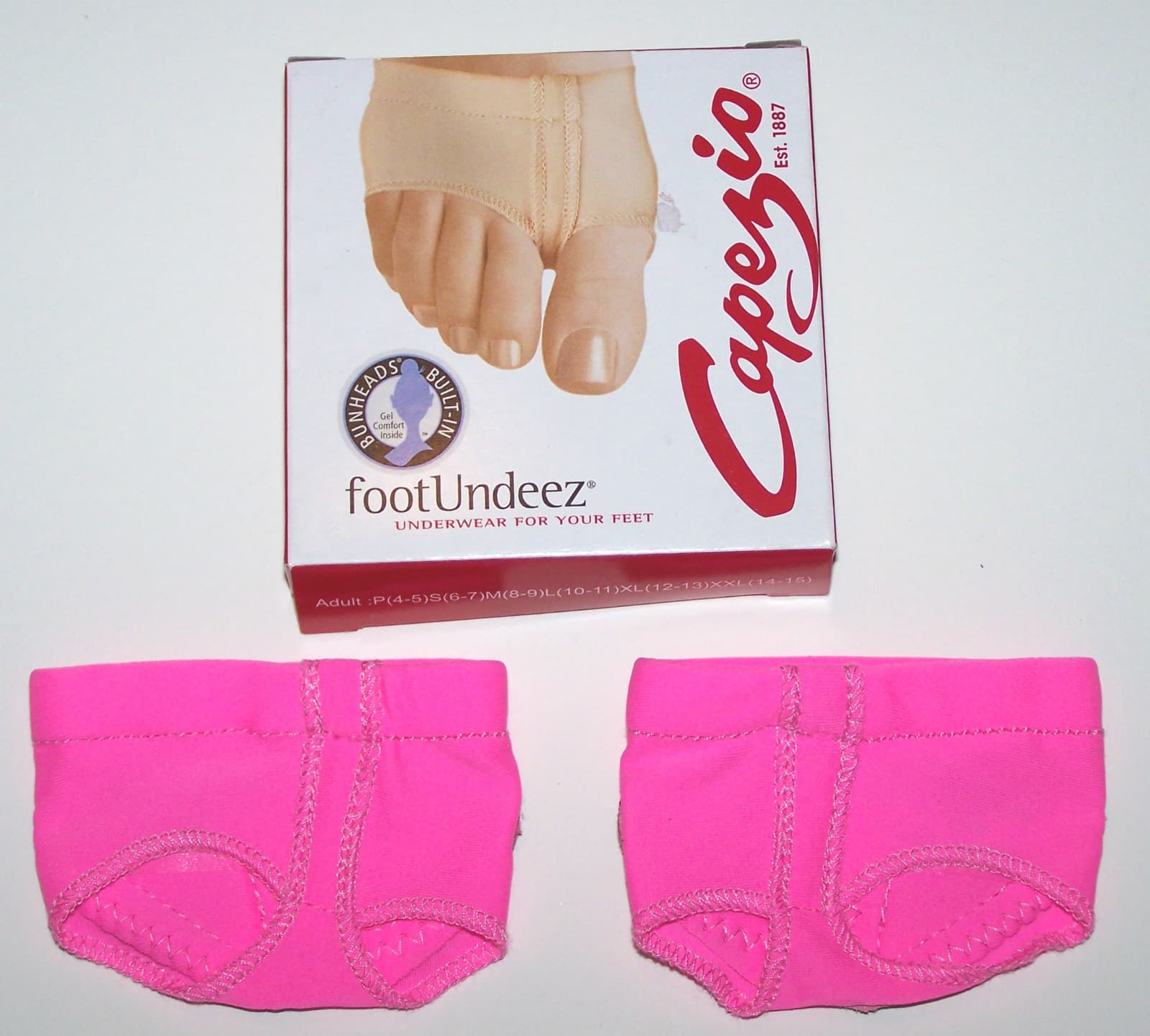 NIP New Capezio Jelz FootUndeez Shoe Foot Underwear Neon Pink Gel Pad Cute Adult