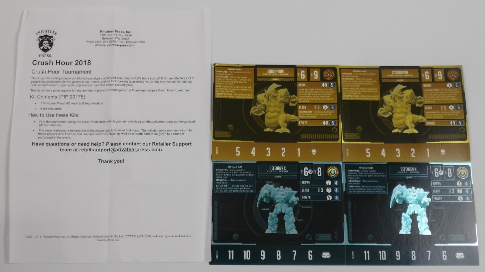 Monsterpocalypse Crush Hour 2018 Tournament Prize Kit - Privateer Press HQ Resin 5