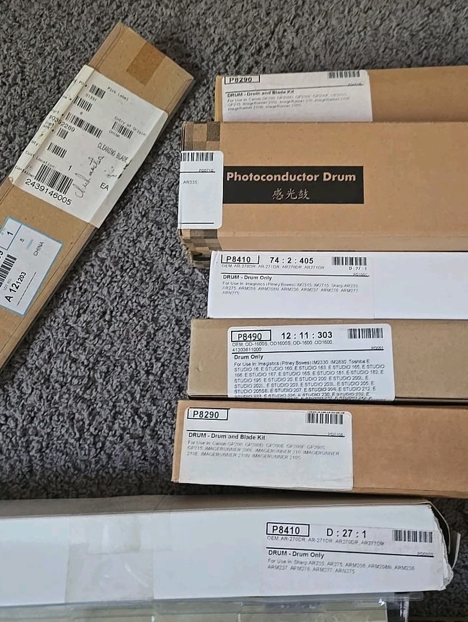 Lot Of (13) Drum - Cleaning Blade & Drum Only- Sharp & Toshiba & Gestetner  3