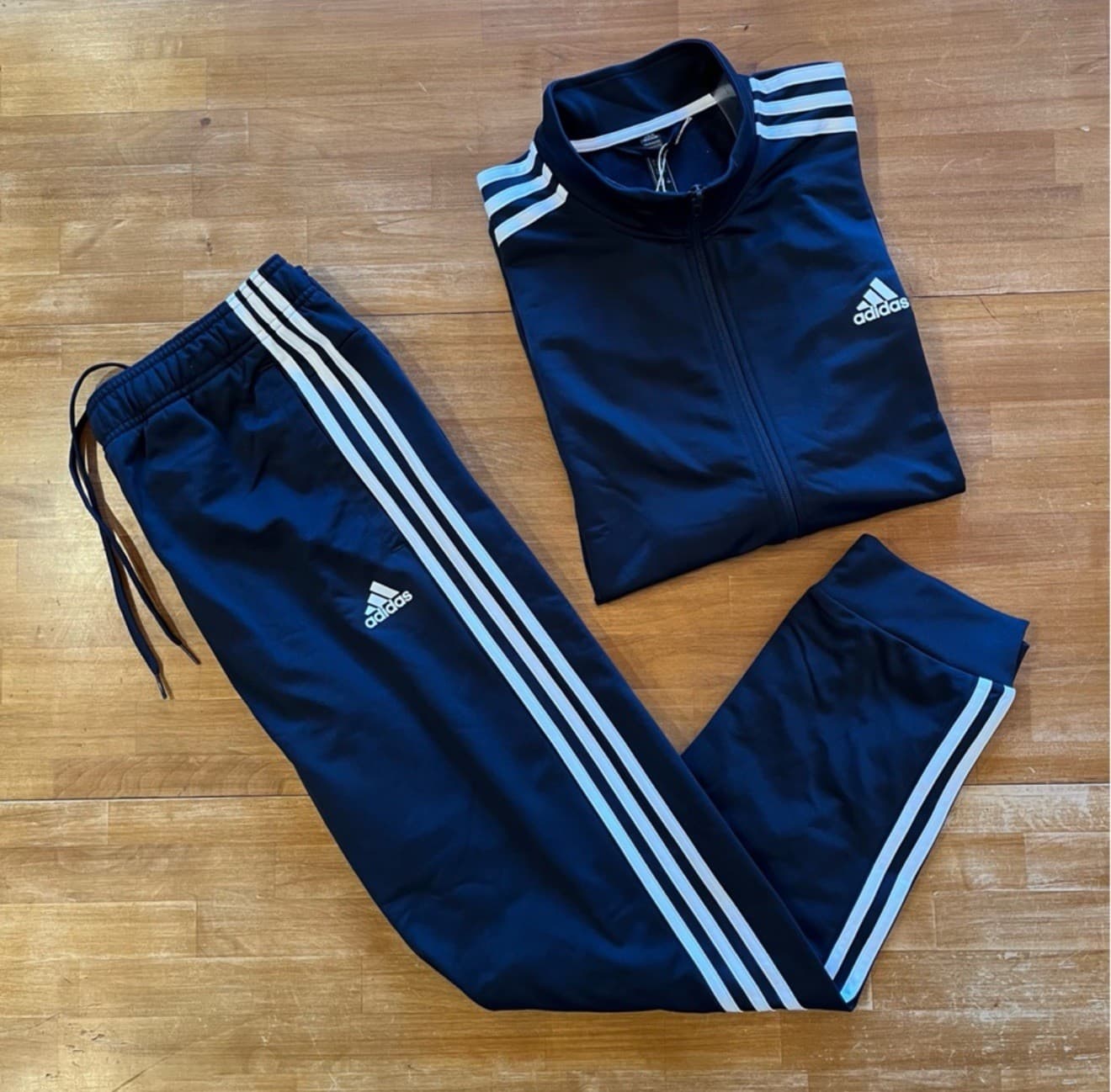 adidas Womens 3 Stripes Tricot Tracksuit Jacket & Pants Set Blue Nee All Sizes