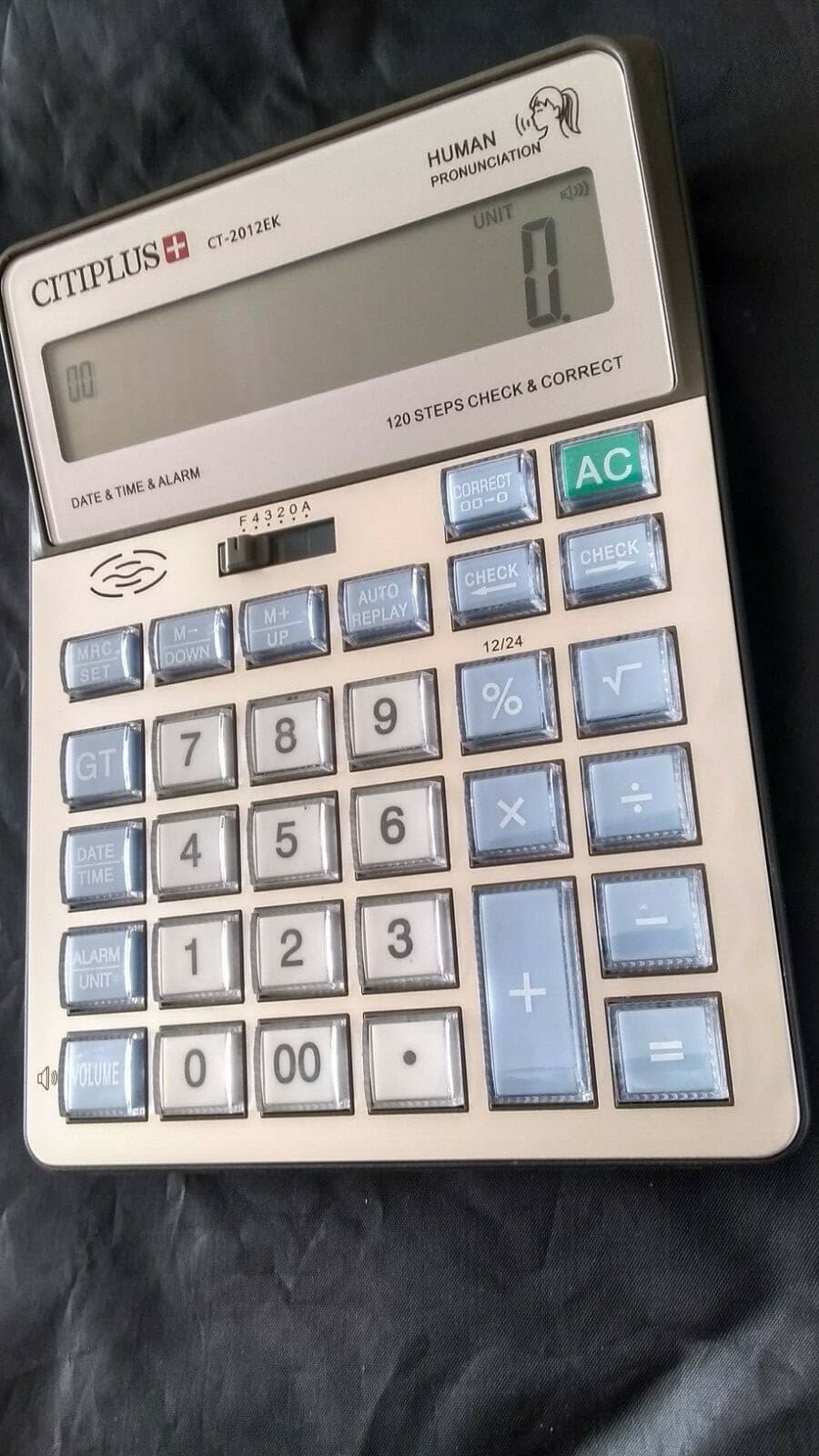 English Talking Calculator LARGE NUMBERS Alarm Date Time Clock Talks 12 Digit 6