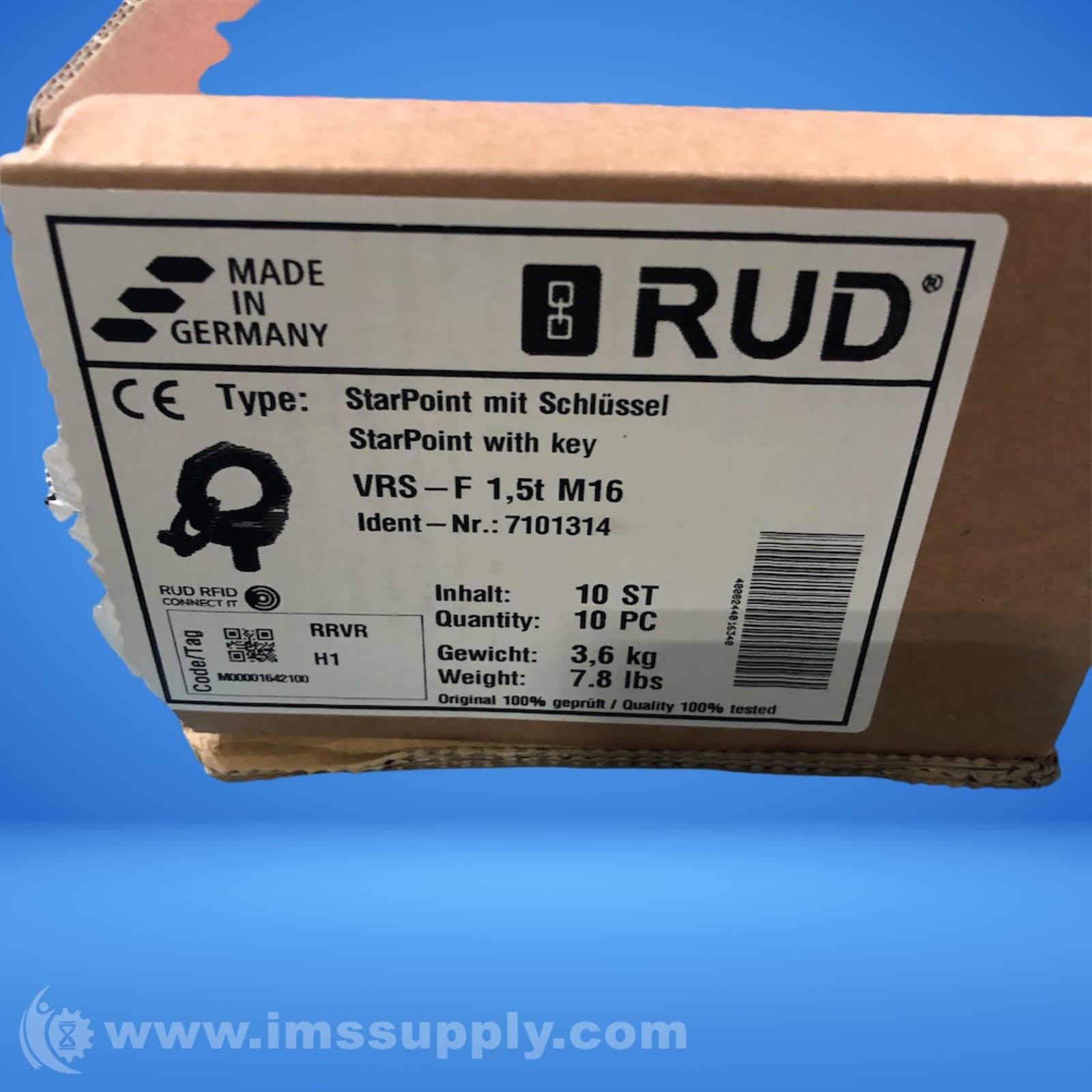 RUD VRS-F1,5tM16 Box of 10 Hoist Rings 0725 2