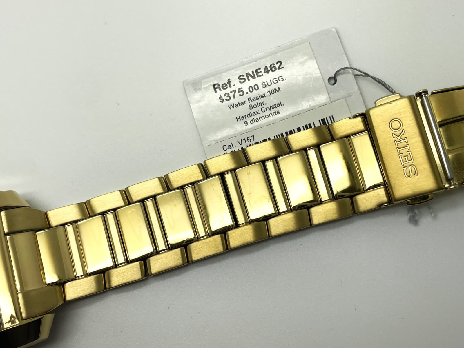 SEIKO MEN'S V157-0CC0 NOT-WORKING SOLAR 9 DIAMOND ANALOG 50M WATCH SNE462 4