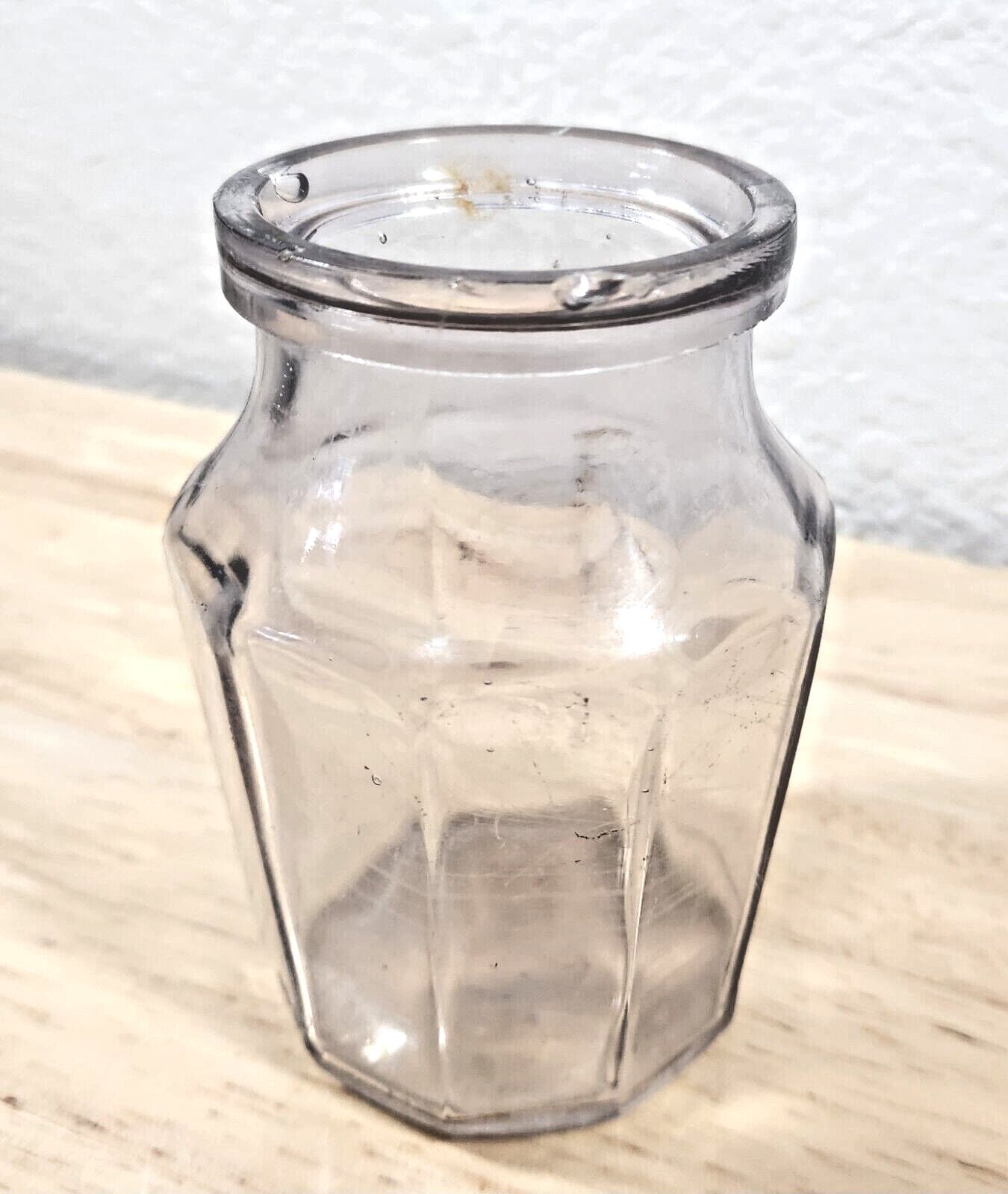 Antique 1920s AMETHYST Mustard Jar 10-Panel Design Condiment Bottle Embossed 363 4