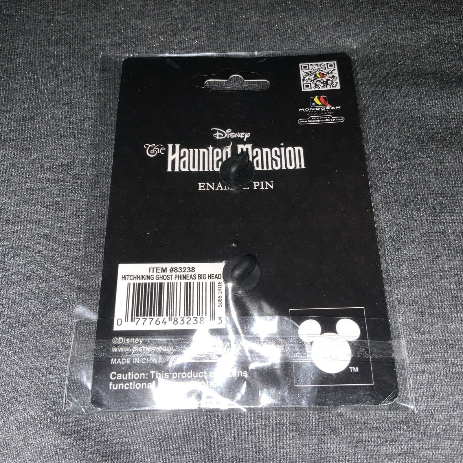 Pink a la Mode Haunted Mansion PHINEAS Hitchhiking Ghost GITD LE300 3” Pin NIP 3