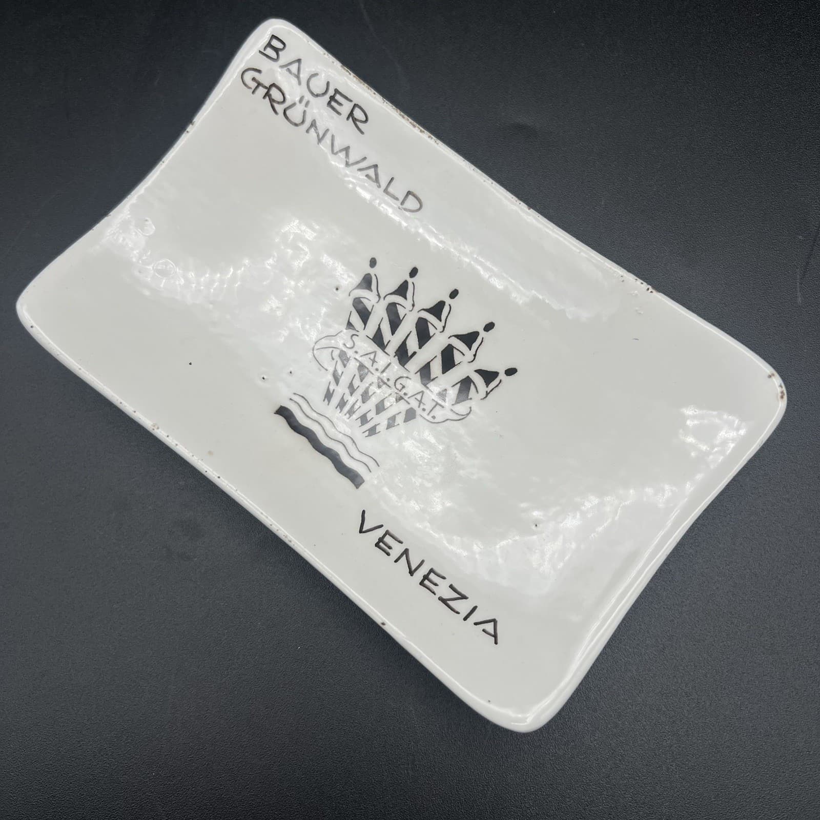 Vintage Venice Hotel Bauer Grunwald Ashtray Trinket Soap Dish Venezia Italy 6