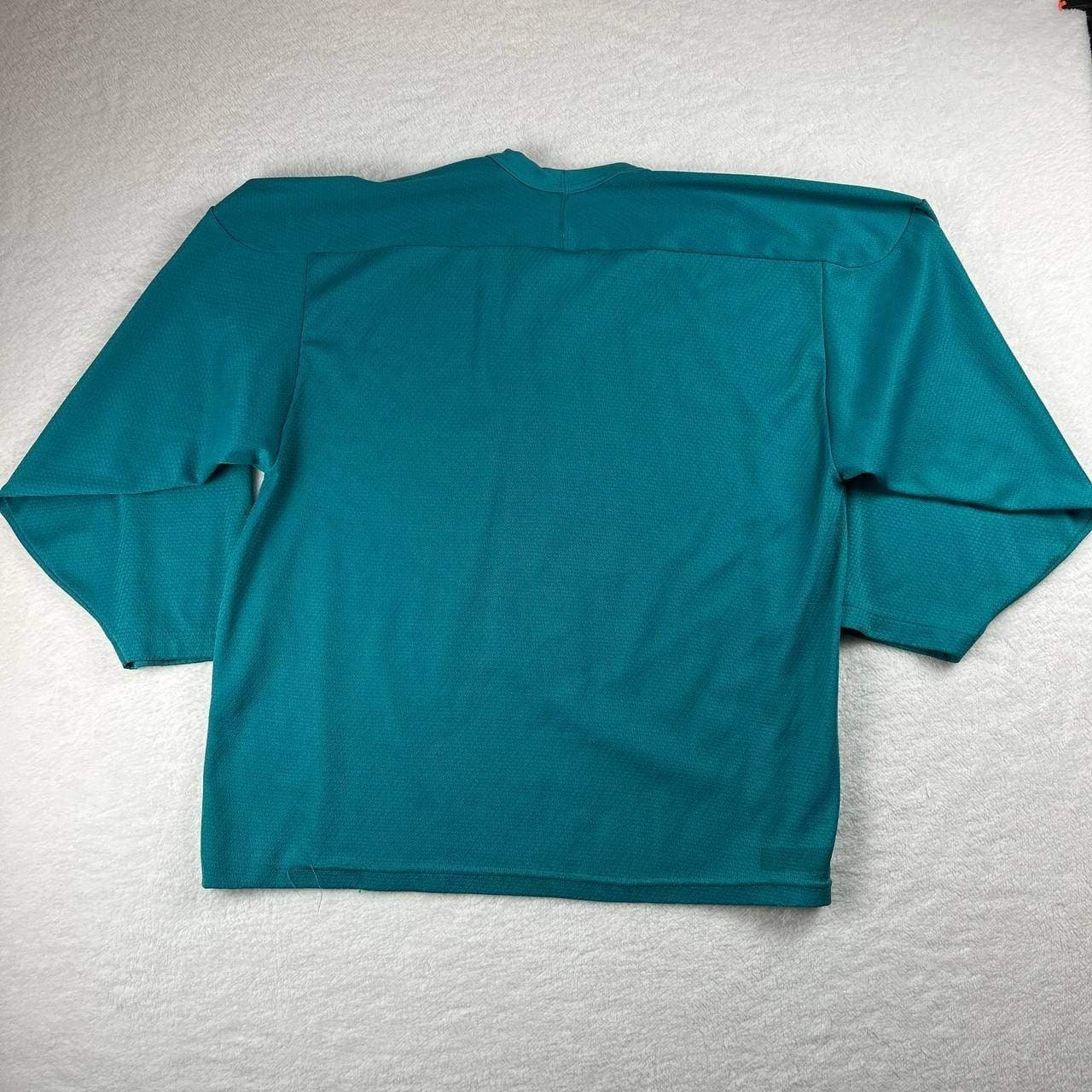 Vintage 90s San Jose Sharks CCM Jersey NHL Long Sleeve Shirt Size Large USA Made 5