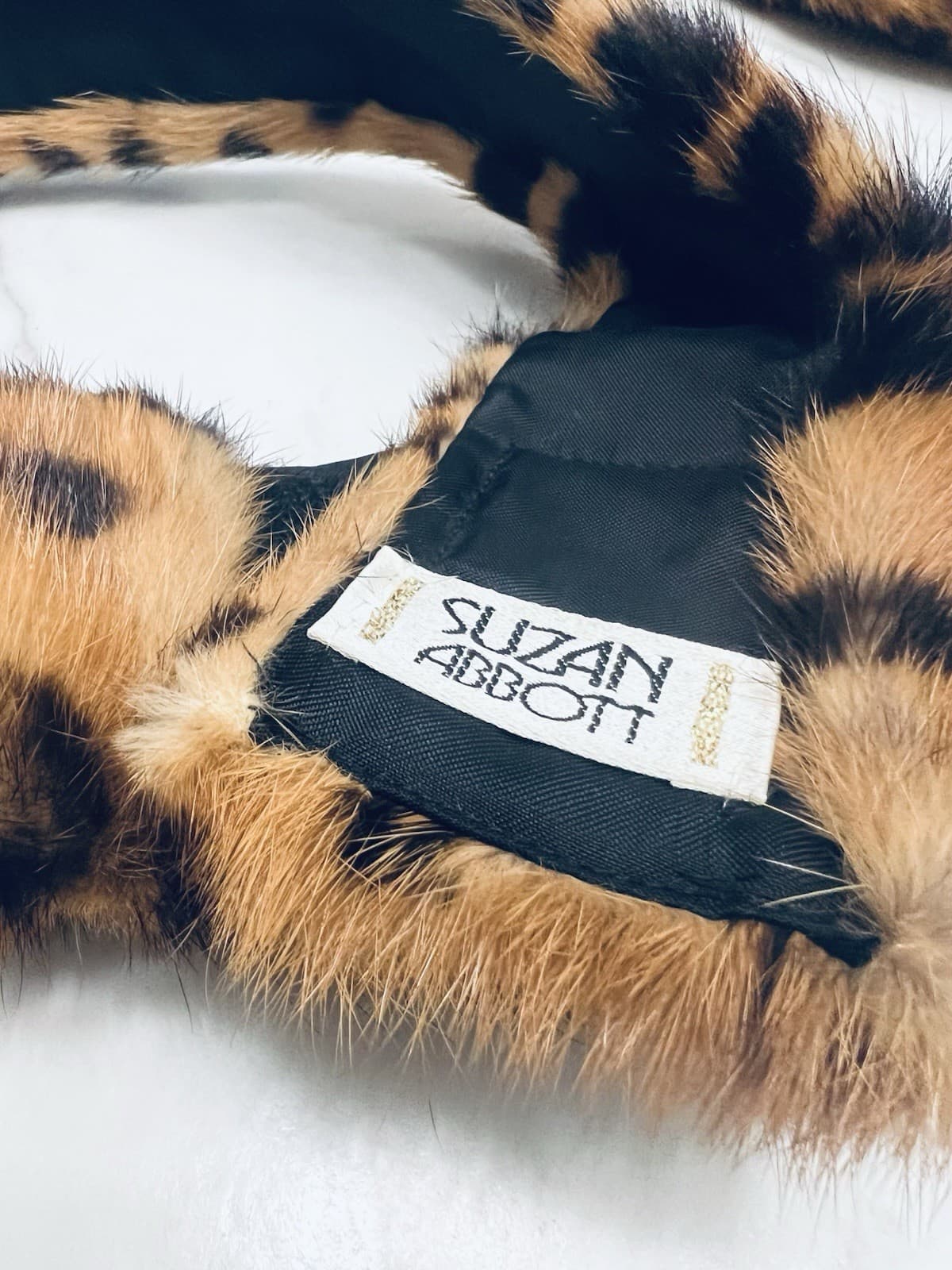 VTG Suzan Abbott Leopard Print Fur Collar And Scarf Set 5