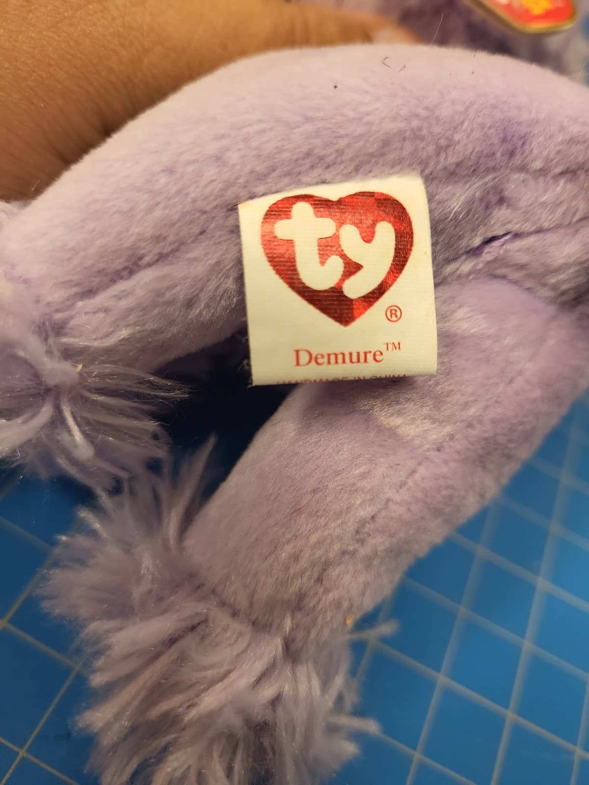 Ty Beanie Baby Demure Poodle Lavender Purple Plush Dog Stuffed Animal Toy 3