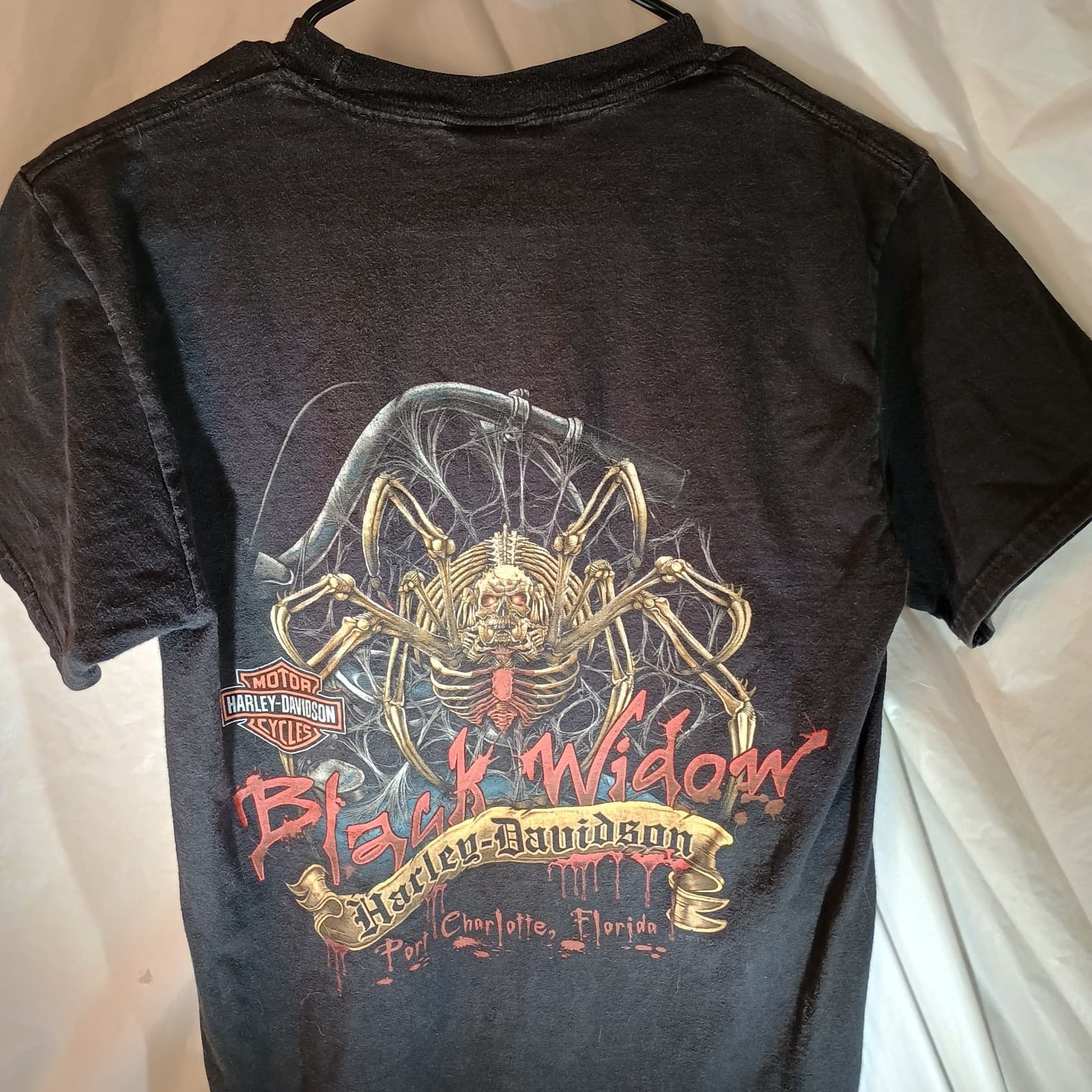 Harley-Davidson T-shirt Youth XL Black Widow Harley-Davidson Port Charlotte Fl 5