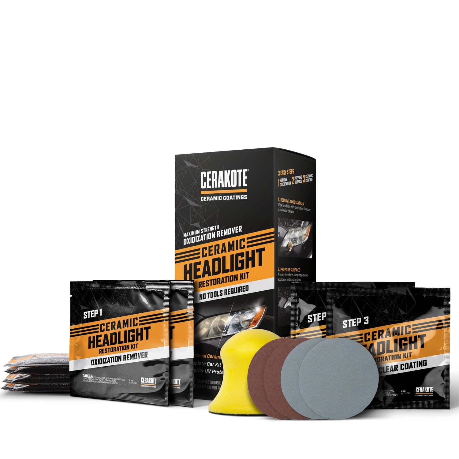 CERAKOTE® Ceramic Headlight Restoration Kit - Maximum Strength Oxidation Remover 2