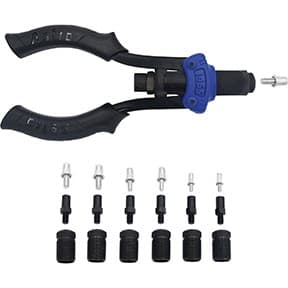 Astro Pneumatic Tool Hand Rivet Stud Setter Kit - Metric & SAE with Rivet Studs