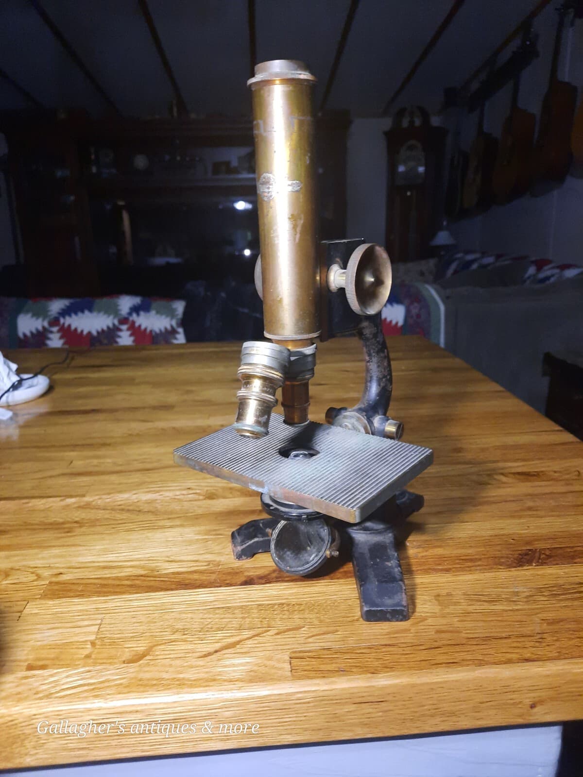 Rare Antique BAUSCH & LOMB Brass Iron Physician's Microscope Patented 1876 4