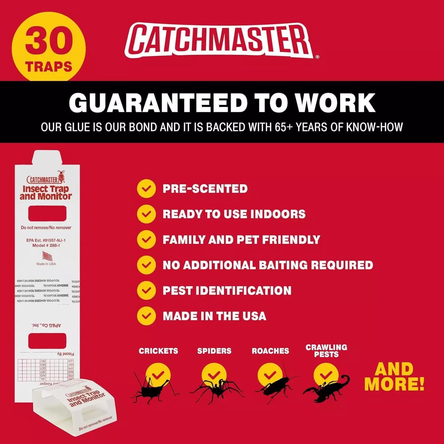 Catchmaster 288i Spider & Insect Glue Traps Non Toxic Pest Control ~ 30 TRAPS! 5