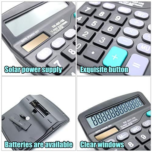 Desk Calculator2-Digit Solar Battery Office Calculator with Large LCD Display 1 4