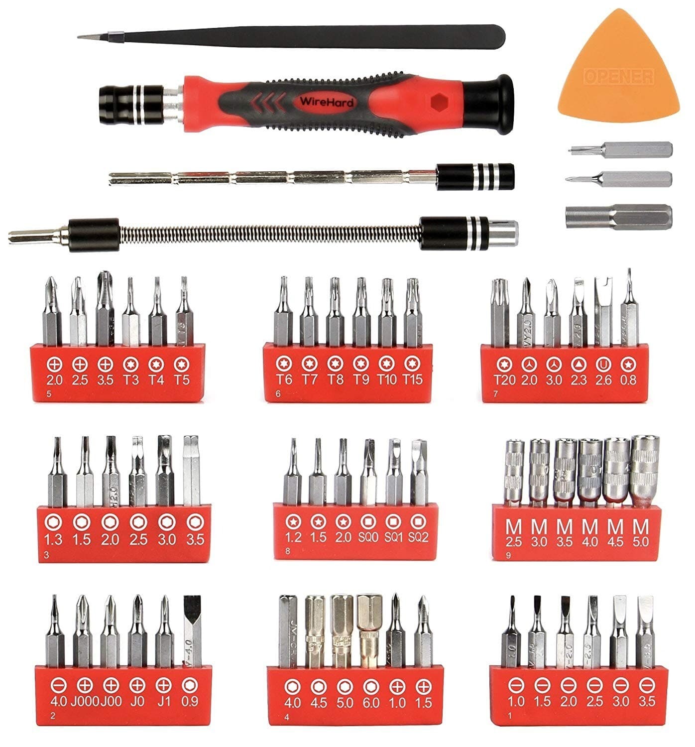 WIREHARD 62 in 1 Precision Screwdriver Set Computer Repair Tool Kit Magnetic Bit 2
