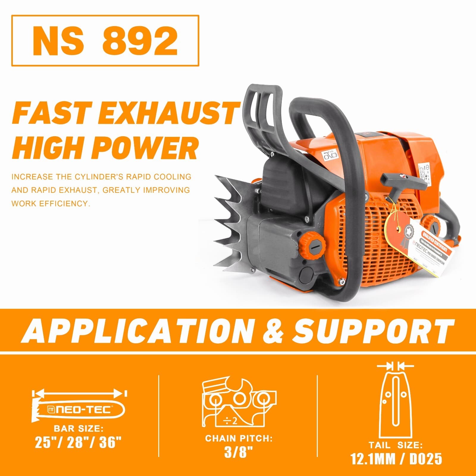 92cc Chainsaw Gas Power Head Compatible with MS660 066 G660 Milling Tree No Bar  2