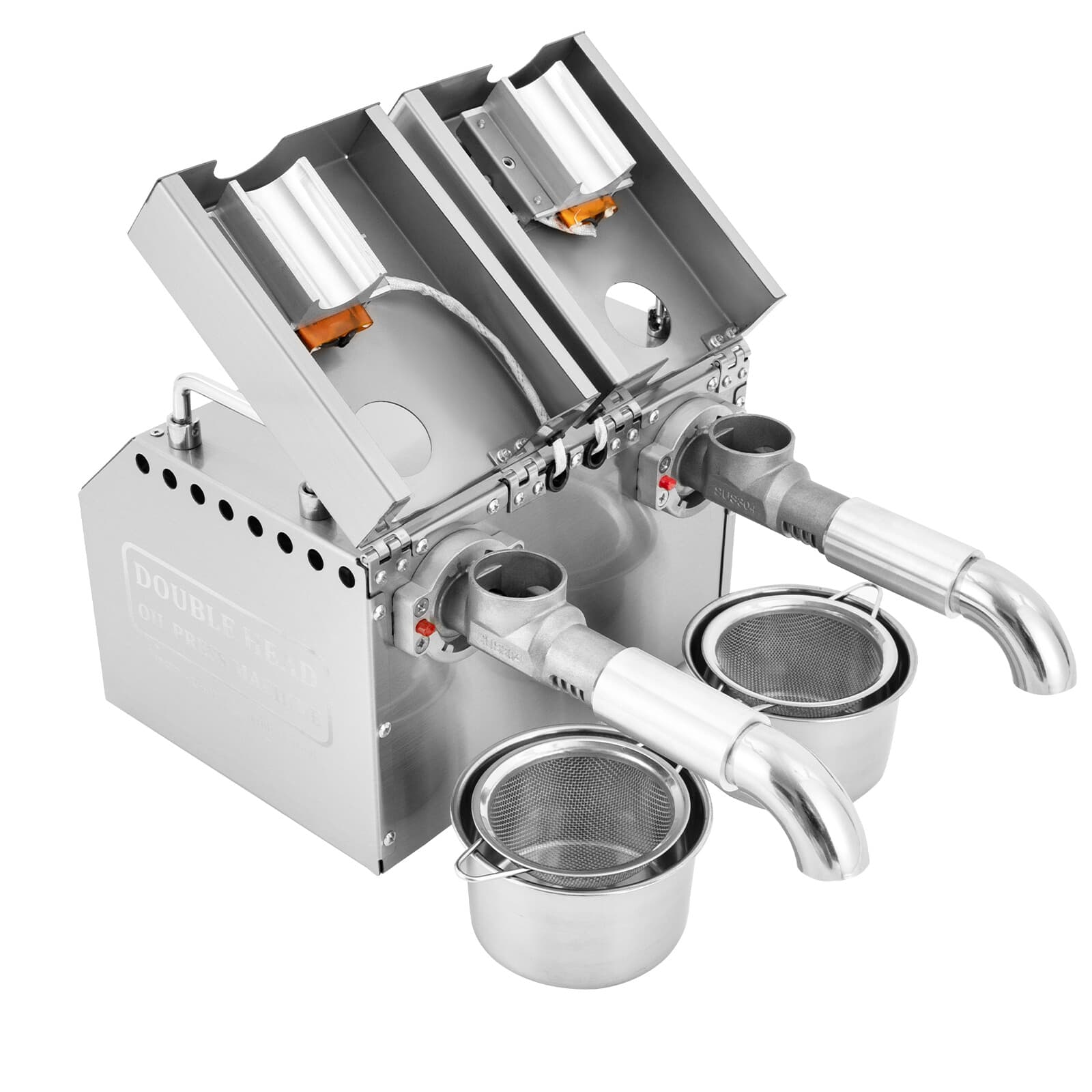 Double Head Oil Press Machine Stainless Steel Oil Extractor Hot & Cold Oil Press 6