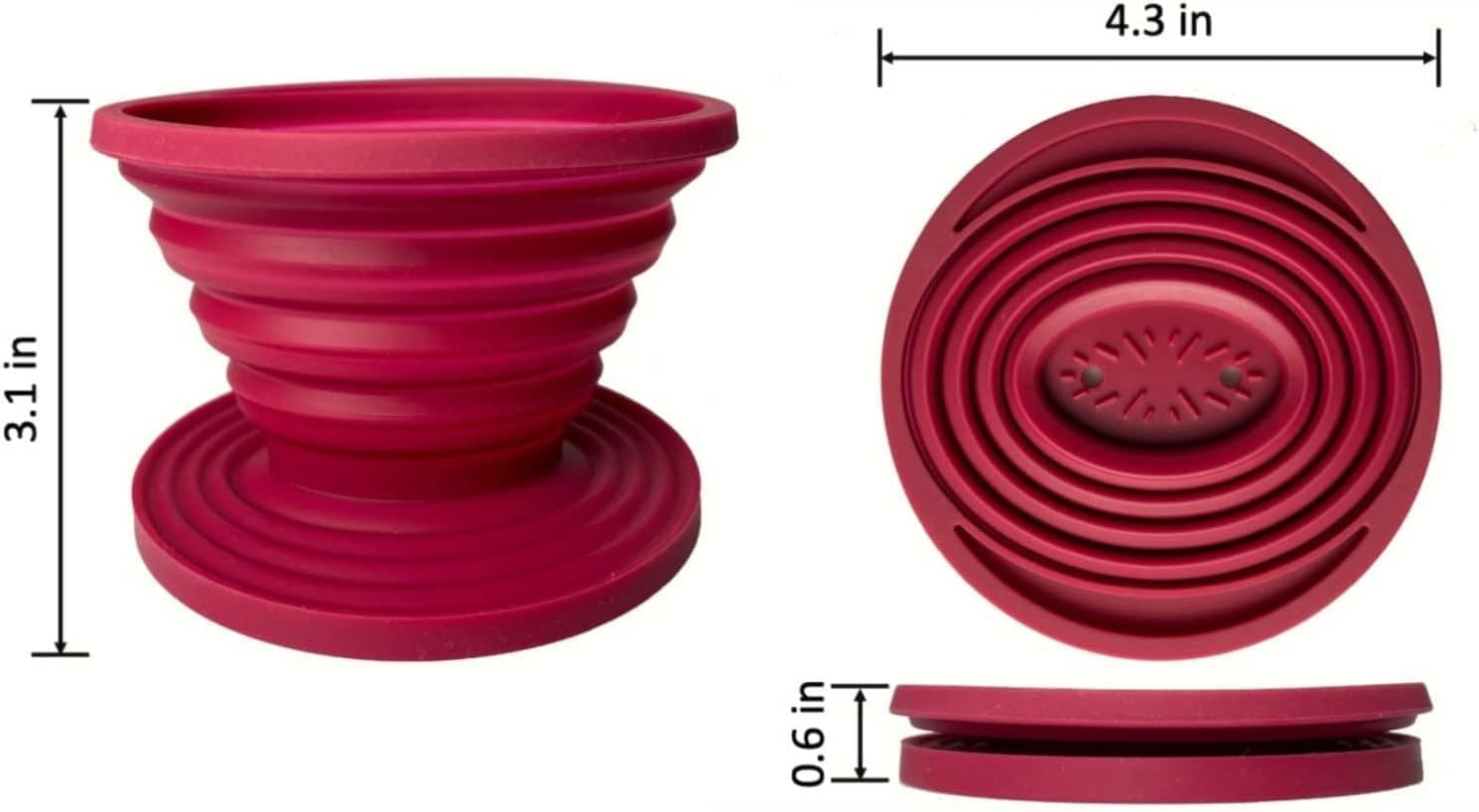 Collapsible Pour Over Coffee Dripper for Camp Coffee, Reusable Silicone...  4