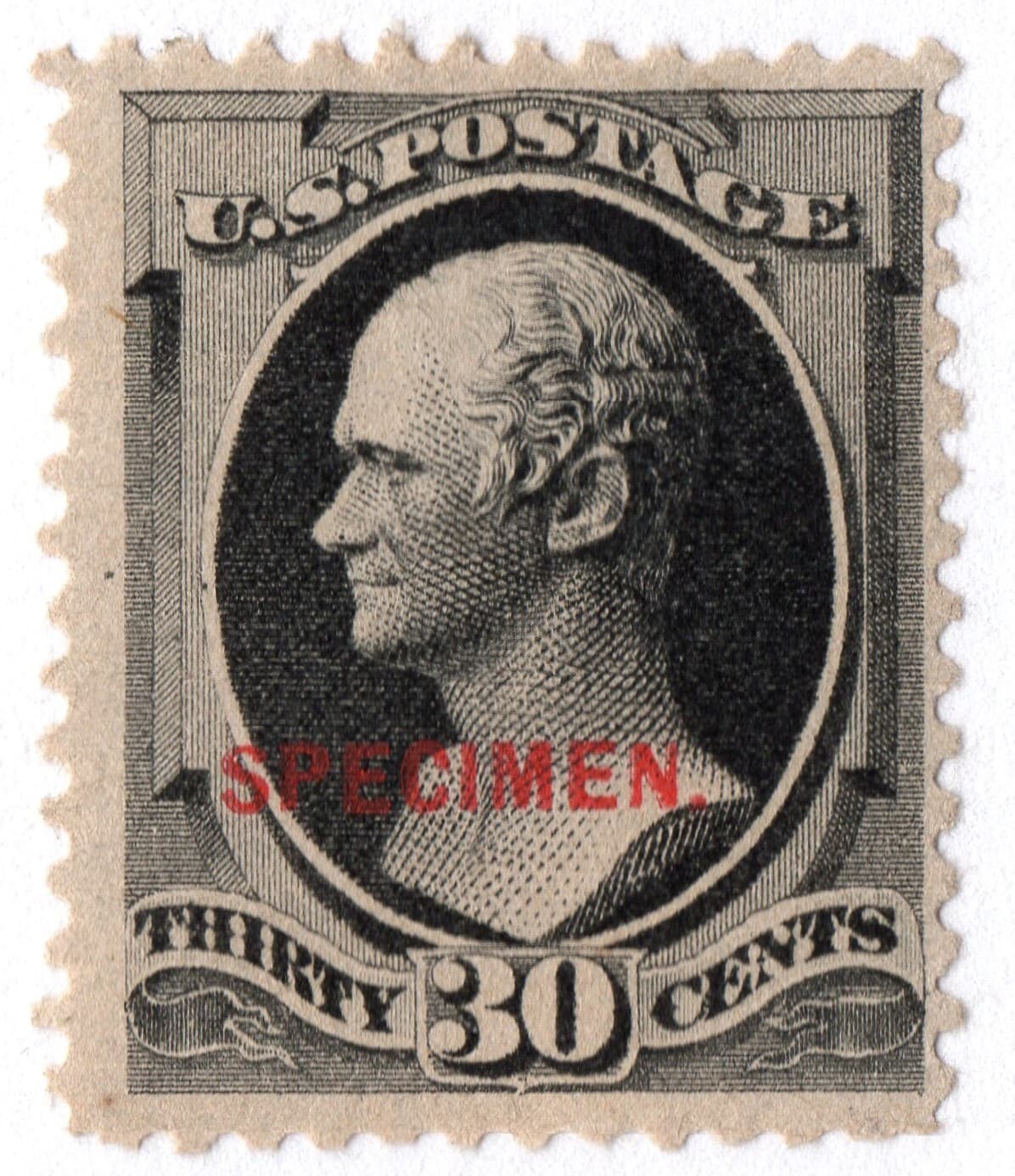 US # 190s TYPE D *MINT OG H { 30c HAMILTON } BEAUTY SPECIMEN OVERPRINT FROM 1889 3