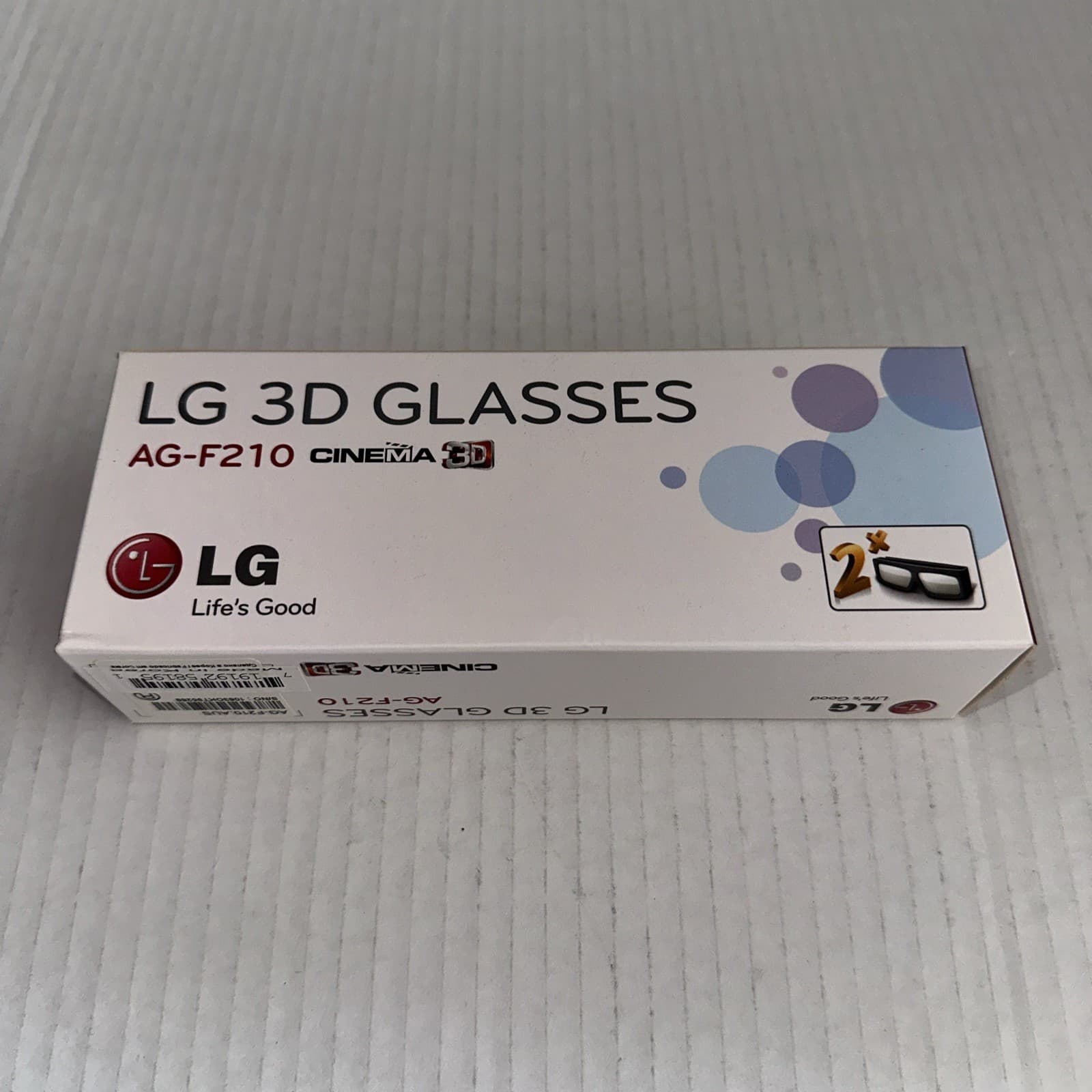 LG Cinema 3D Glasses AG-F210 2 Pairs In Box. - NEW - Stocking stuffer Gift Idea