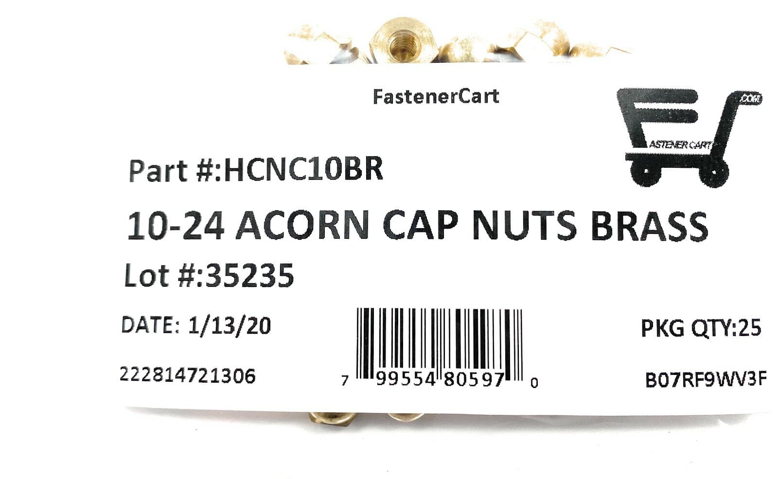 (25) 10-24 Solid Brass Hex Acorn Cap Nuts (25 Pieces) #10-24 Fast Free Shipping 3