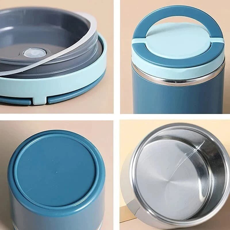 630ml Food Thermal Jar Insulated Soup Cup Thermos Containers Stainless blue 3