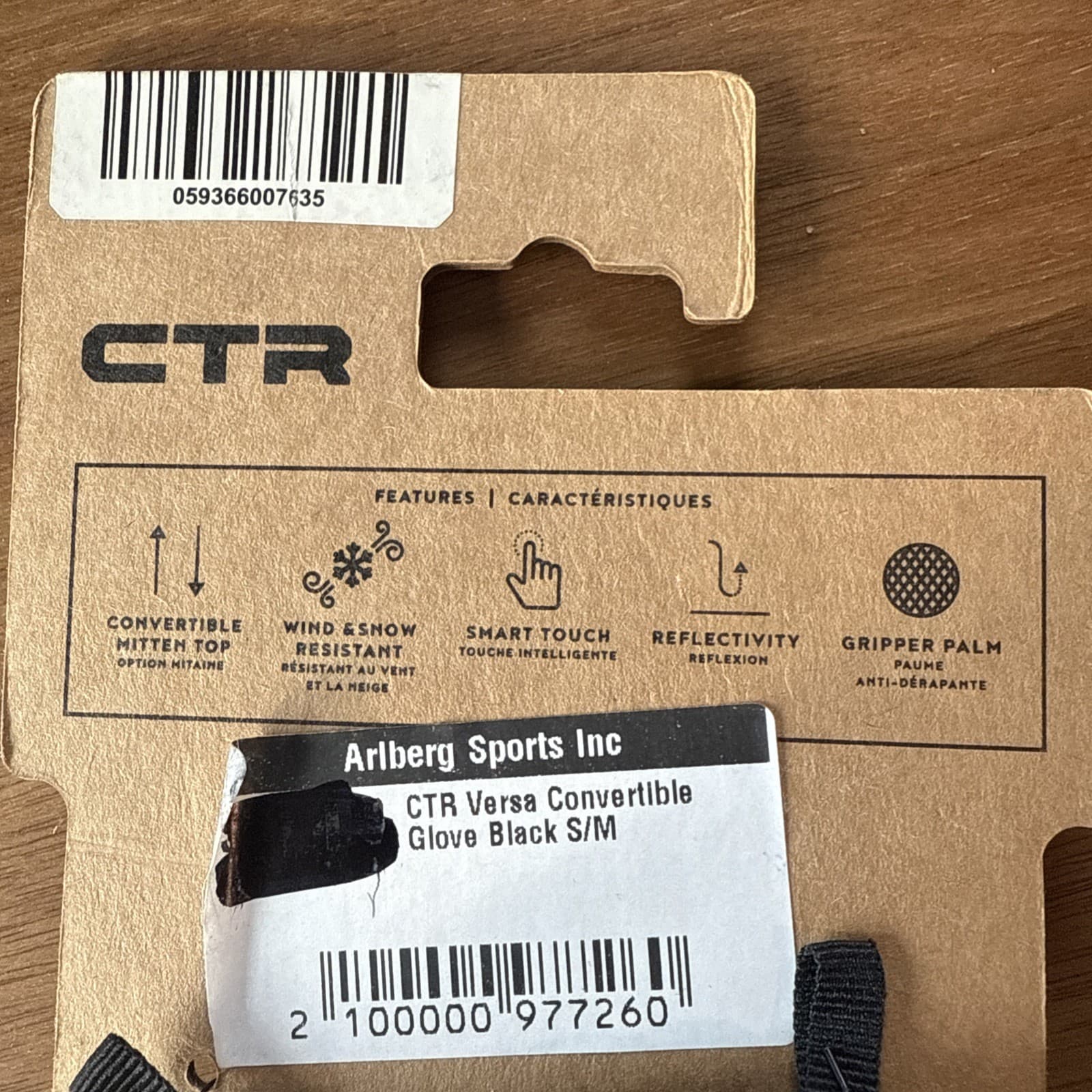 CTR Outdoors Convertible Gloves Or Mittens Winter Run Play Ski S/M NWT Versa 3