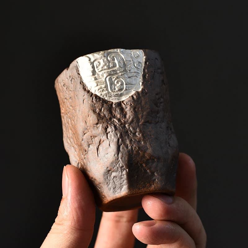 150ML Vintage Rough Pottery Totem Master Cup Handmade Tea Cup Kung Fu Tea Set  4