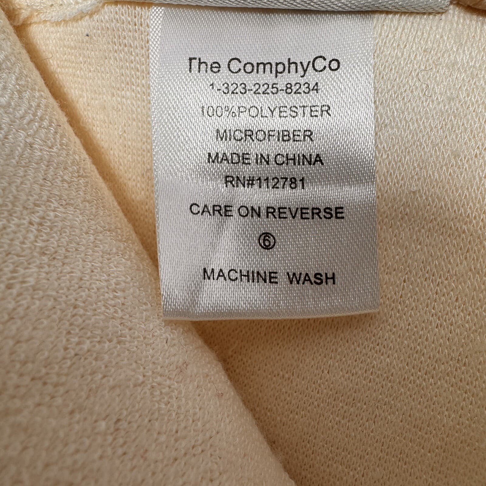 The Comphy Co Spa Sheet Microfiber Terry Cloth 60 x 86 Cream Polyester 4