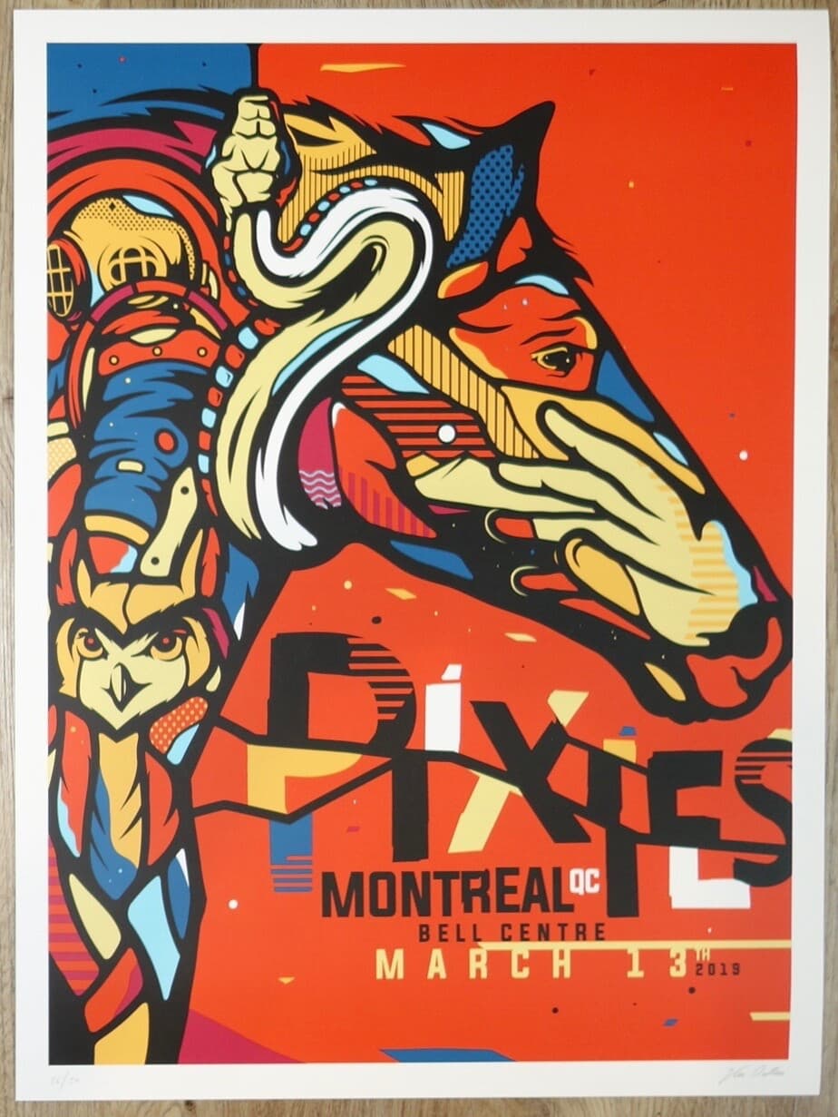 2019 The Pixies - Montreal Silkscreen Concert Poster s/n by Van Orton