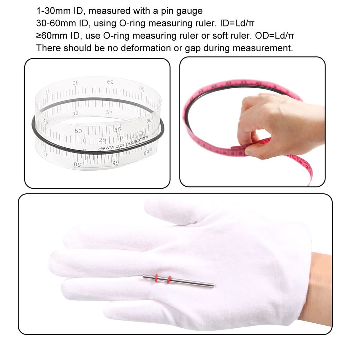 50pcs Nitrile Rubber O-Rings 3.2mm OD 1.2mm ID 1mm Metric Sealing Gasket 4