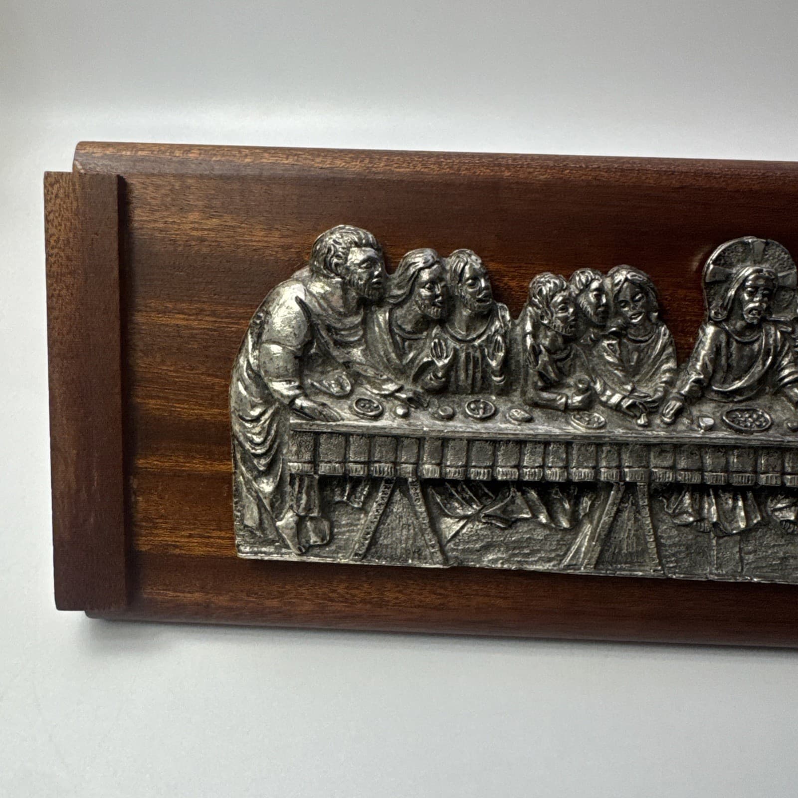 The Last Supper Metal & Hardwood Jesus Religious Art Decor Plaque Banando 2