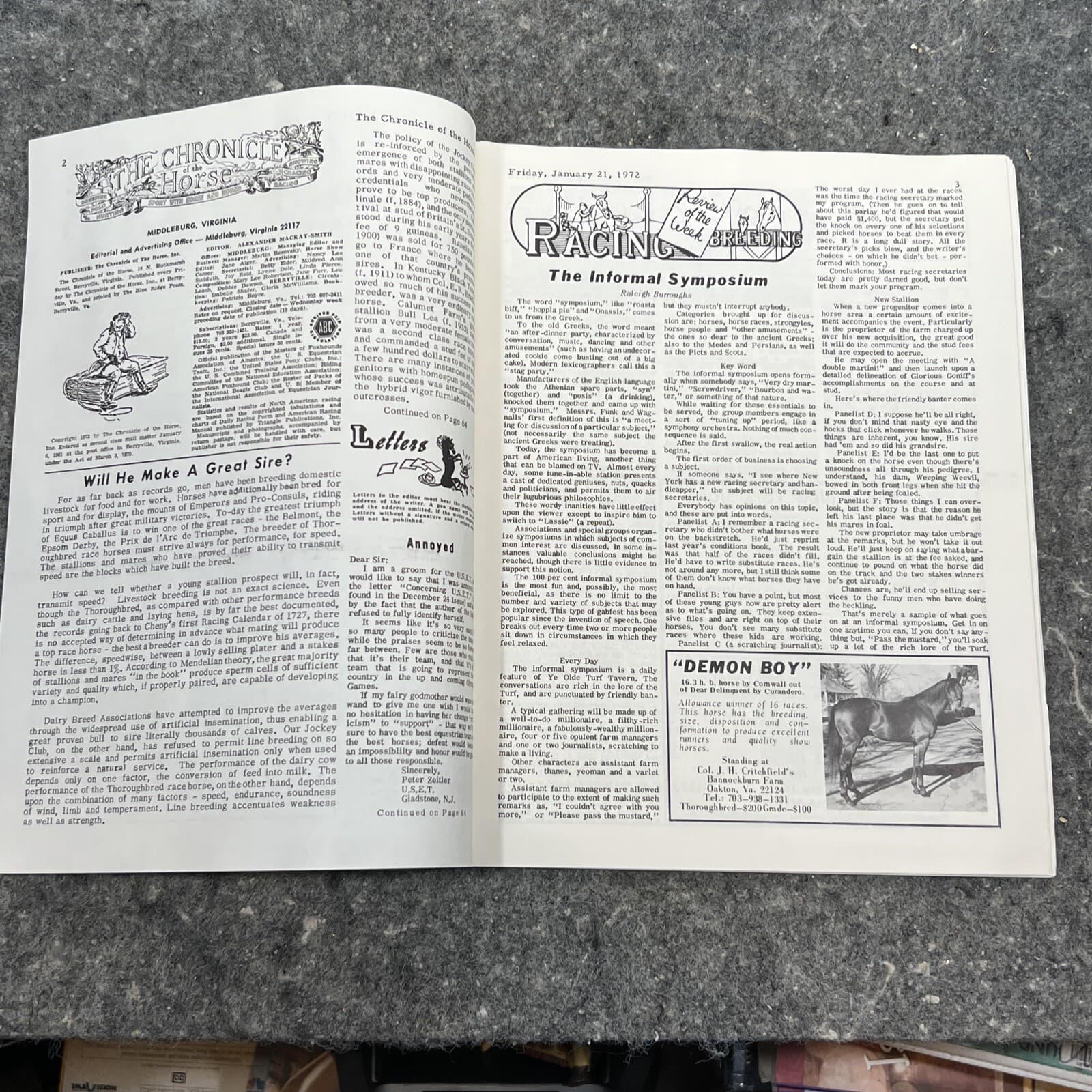 Jan, 21 1972 The Chronicle of the Horse -"American Eclipse.." Vol XXXV #23 5