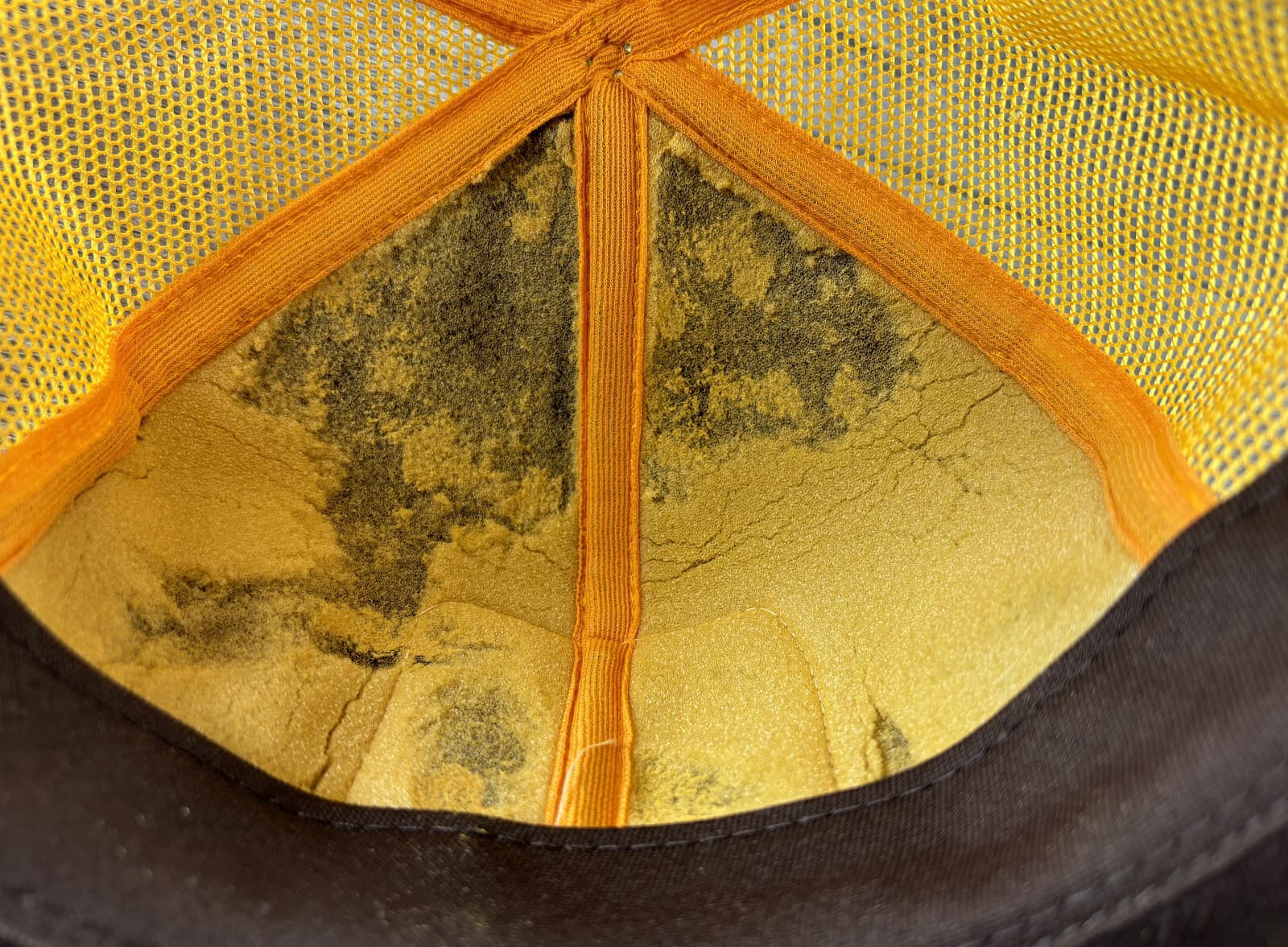 Gold Dairy Snapback Trucker Hat Brown Yellow Patch Scambled Eggs Vintage 6