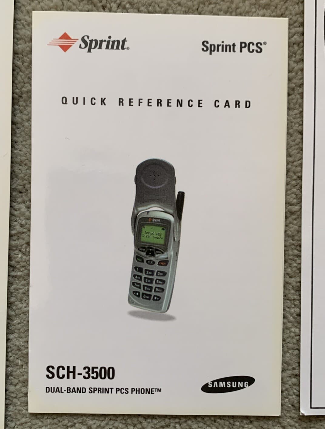 Vintage Samsung SCH-3500 User Guide, Accessory Guide, Quick Reference Guide MINT 4