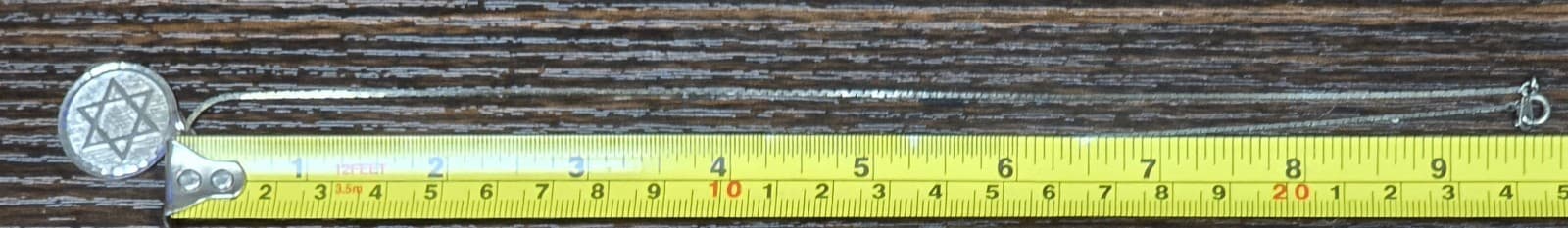 19" Star of David Pendant Round Jewish Religious Charm Bar Mitzvah Silvertone  4